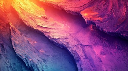 Naklejka premium A colorful, abstract painting of a rocky landscape with a blue and purple hue