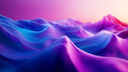 Fototapeta premium A beautiful, colorful, and surreal landscape with mountains and waves