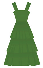 Green  summer dress. vector illustration