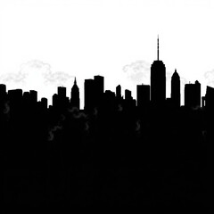 Obraz premium Child park silhouetted skyline cityscape architecture illustration building city vector