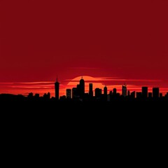A city skyline rendered in a glitching digital style with distorted buildings and vibrant color shifts silhouetted skyline cityscape architecture illustration building city vector
