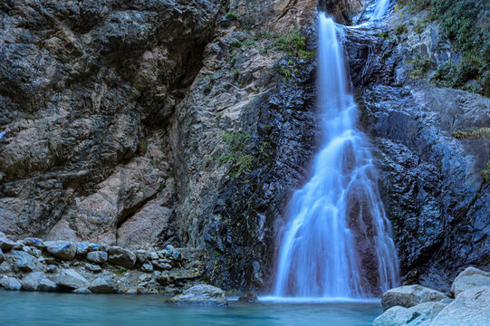 Setti Fatma waterfall of Lourika in Al Haouz mountains in marrakech vicinity