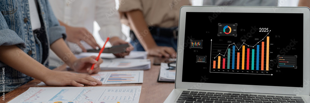 Aufkleber business data dashboard provide business intelligence analytic for marketing strategy planning brisk