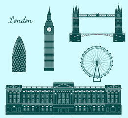 illustration in style of flat design on the theme of London.