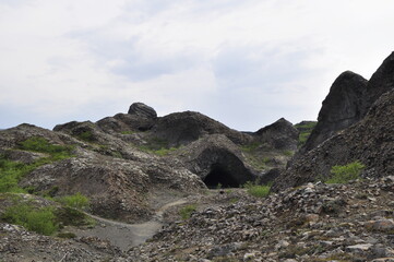 Basalt rock formations in northern Iceland