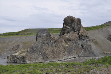 Basalt rock formations in northern Iceland
