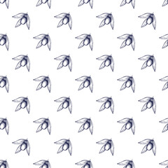 Seamless pattern with olive branches for decorative print, wrapping paper, greeting cards, wallpaper and fabric