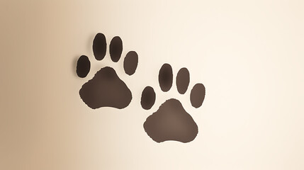 Two black and brown paw prints on a white background