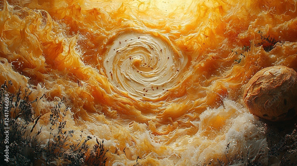 Poster   A swirling pattern at the center of a swirling pattern, surrounded by more swirling patterns