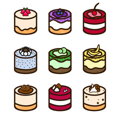 Cakes with different fillings