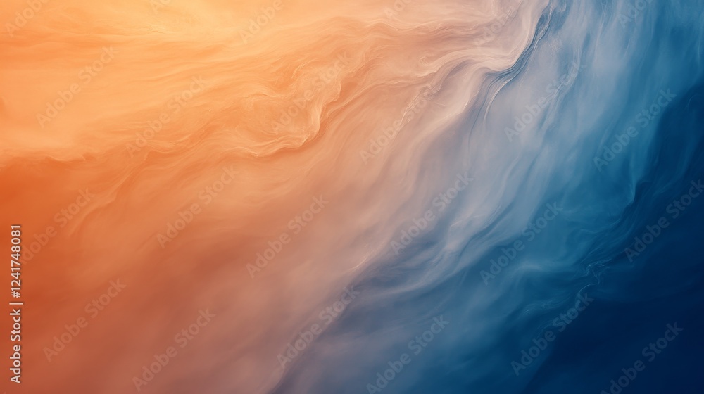 Poster Vibrant colors in a seamless blue and gold texture create a rich, flowing stone appearance, showcasing an artistic water-inspired backdrop with space for text