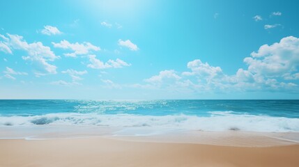 Fototapeta premium Tranquil ocean waves on a sunny day at sandy beach