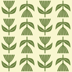 Vector minimalistic floral pattern.