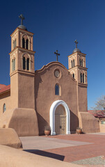 Old San Miguel Mission, founded in 1598, (oldest church in the US) Socorro, New Mexico, USA