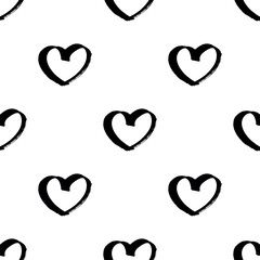 Seamless pattern with hand drawn heart doodle for decorative print, wrapping paper, greeting cards and fabric