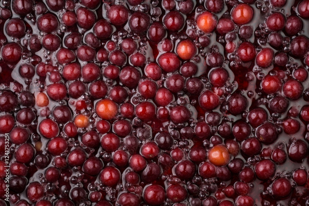 Aufkleber A detailed look at ripe cherries highlights their glossy surfaces and vibrant colors, creating an appealing pattern with ample space for design usage