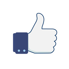 Thumbs up symbol representing approval and positivity in digital communications. Vector illustration.