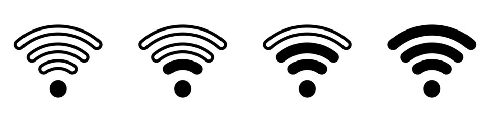 Wireless and wifi icon. Wi-fi signal symbol. Internet Connection