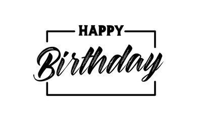 Happy Birthday message, elegant design. Calligraphic lettering text.