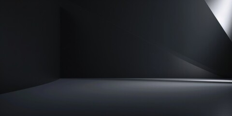 An elegant and pure minimalist scene on a jet-black background, Centralized delicate intersecting shapes and light gradients, Contemporary minimalist style
