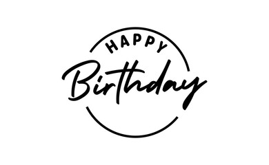 Happy Birthday message, elegant design. Calligraphic lettering text.