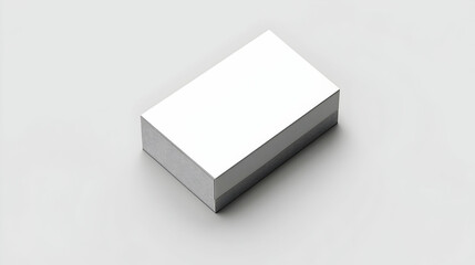 Blank white box packaging mockup on light gray background, perfect for product presentation