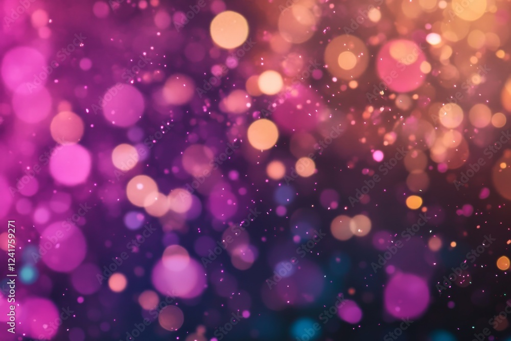 Aufkleber A dynamic close-up of vibrant particles swirling in a dark space, creating an ethereal glow that enhances the mystical ambiance and invites creative design opportunities