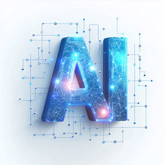 The AI logo is made in the stylization of a computer chip and bus