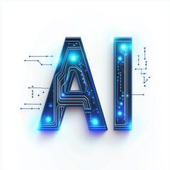 The AI logo is made in the stylization of a computer chip and bus