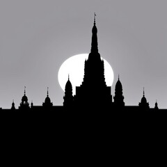 Silhouette city skyline in circle illustration silhouetted skyline cityscape architecture illustration building city vector