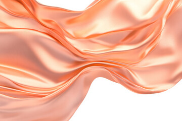 Obraz premium Copper silk fabric gracefully flowing against a white background showcasing its elegance and softness