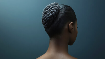 Elegant high bun hairstyle with braided detail - perfect for formal occasions and hair design inspiration