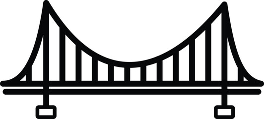 Bridge icon. isolated on white background. design in trendy style. outline vector illustration
