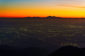 Stunning Sunset Over City Lights in Rimforest, California