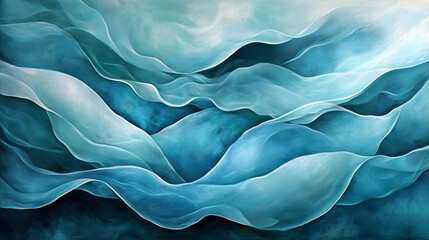Obraz premium Turquoise color flowing through soft, organic curves, creating an artistic and soothing design element.