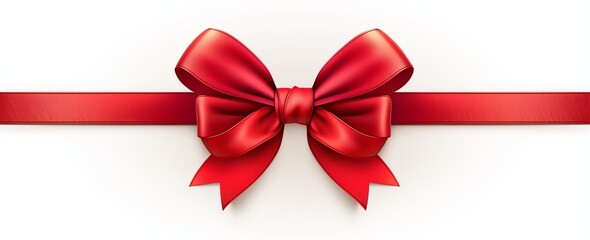 Red ribbon bow isolated on a white background