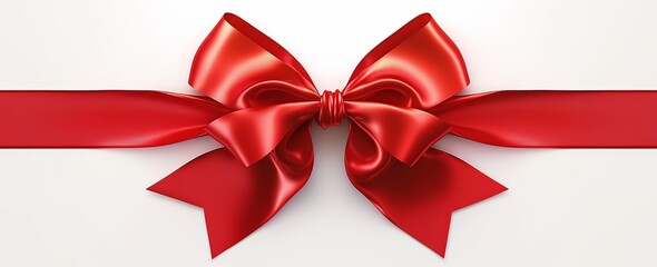 Red ribbon bow isolated on a white background