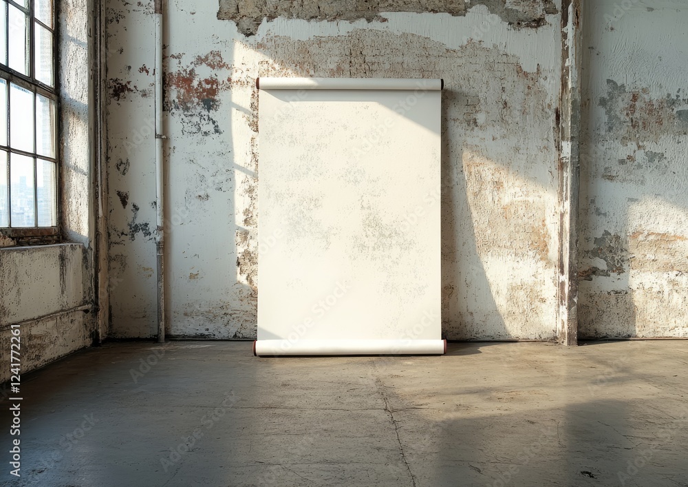 Aufkleber a isolated white background features a customizable rollup and standee banner display mockup templat
