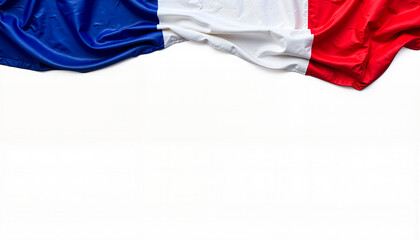 French flag waving on white background