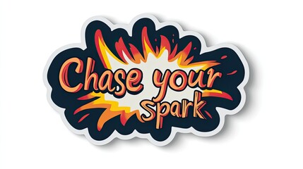 Motivational Spark Graphic Design, White Background,  Inspirational Quote Sticker, for Social Media