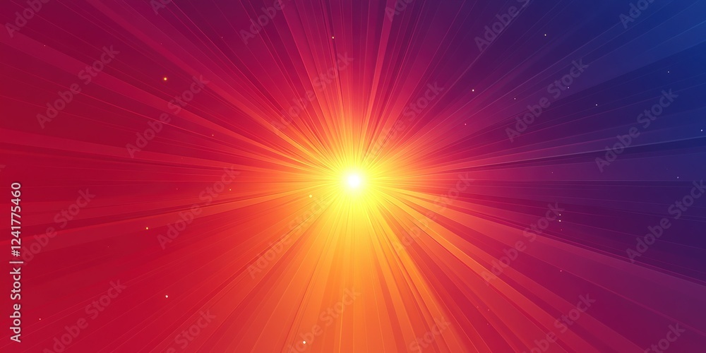 Poster bright radiance emerges from a vibrant gradient background during an artistic display of color and l