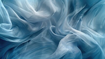 Obraz premium Soft, flowing abstract background of blue fabric, delicate texture, artistic concept of fabric.
