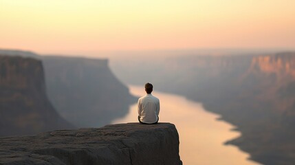 Contemplative moments by a river grand canyon photography natural landscape dusk reflective journey
