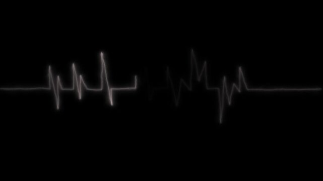 Heart rate monitor line vector isolated on transparent background,black background heartbeat line icon on white background,Neon Heart beat monitor with signal.