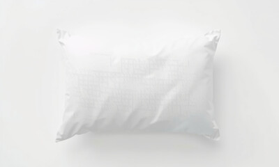 Obraz premium soft, white pillow mockup with subtle texture, perfect for showcasing designs or patterns. Ideal for home decor presentations and product displays