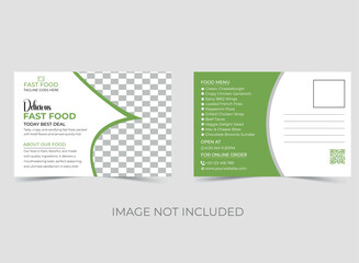 Elegant Luxury Restaurant Postcard Design Template 