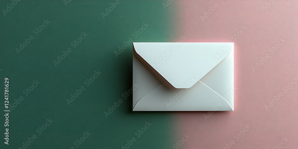 Poster envelope placed neatly on a split color background highlighting simplicity and elegance in design