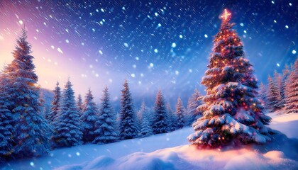 Winter christmas themed realistic picture