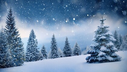Winter christmas themed realistic picture