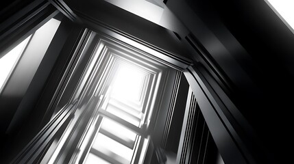 Obraz premium Modern building, interior, light, stairs, perspective, architecture, design, background, abstract, graphic design